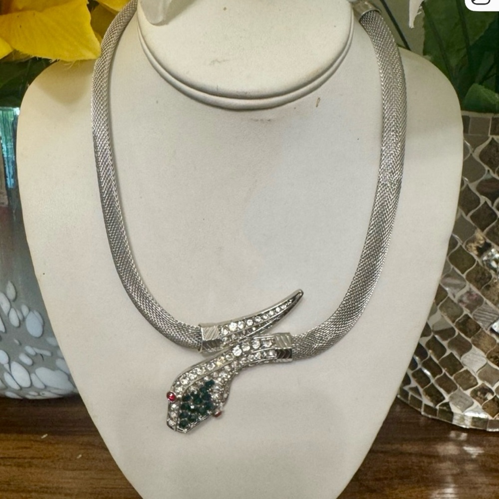 Elegant Silver Snake Necklace